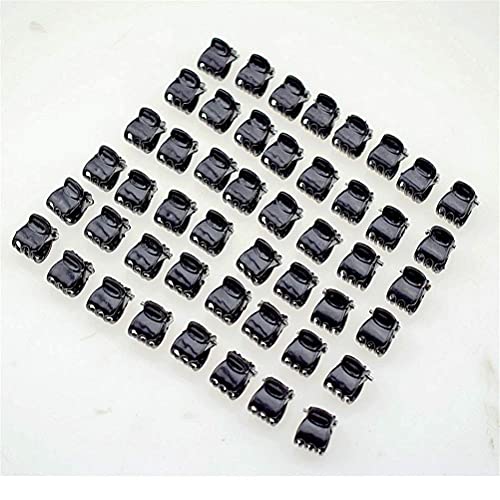 100pc/pack 1cm Hair Claws Clip for Women Girls Plastic Mini Hairpin Hair Clip Clamp Hair Accessories Gifts (100pcs black) - color: 100pcs black