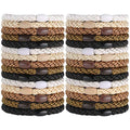 Hair Ties for Women Girls, Funtopia 30 Pcs Elastics Hair Bands Ponytail Holders for Thick Hair, No Damage No Crease Hair Elastics (Black/Brown/White/Beige/Coffee) - color: 1.Neutral