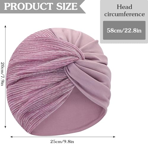 XYIYI Chemo Headwear Turban for Women, Cancer Patients Head Wrap Cover Hat for Hair Loss - color: Purple