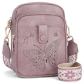 KITEVIUN Crossbody Bags for Women Leather Crossbody Purse Small Shoulder Phone Purse with Adjustable Strap & RFID Card Slots - color: 01-purple
