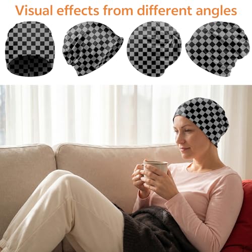 Chemo Caps Slouchy Beanie Hat Stretch Cancer Head Wraps Turban Sleep Headwear Scarf for Women Girls Men - color: I-14-black Grey