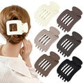 Obeoby 6 PCS Flat Claw Clips for Women, French Flat Hair Clips Large Hair Barrettes Accessories - color: Neutral