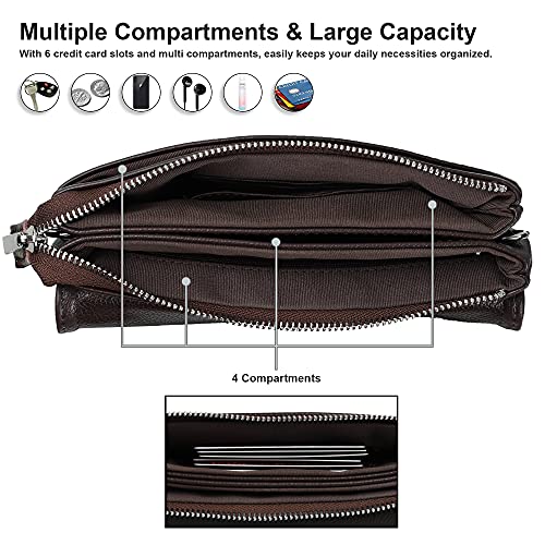 befen Genuine Leather Small Crossbody Bags for Women Cell Phone Bag Cross Body Purses,Silver Zipper - color: Medium Coffee