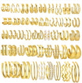36 Pairs Gold Hoop Earrings Set for Women, Chunky Gold Earrings Multipack, Trendy Silver Hoop Earring Pack Jewelry - color: Style2-gold