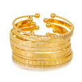 Gold Bangles for Women, 12 Pcs Boho Stackable Bracelets Multi Layer Textured Chunky Bracelets Jewelry Set for Women - color: 7 pcs gold bangles
