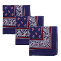 Motique Accessories Two Tone Paisley Bandana - Set of 3 - color: Navy