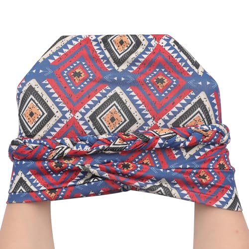 ZLYC Chemo Headwear for Women Pre Tied Turban Headwear Lightweight Beanie Hat - color: Boho Red