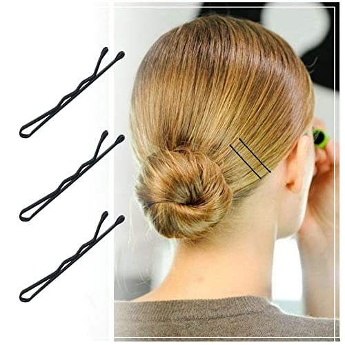 YINGFENG 220 Count Mini Wavy 1.38 Inch bobby pins black with Storage Box, Suitable for All Hair Types, Hair Clips for Kids, Girls and Women - color: Black（1.38inch）