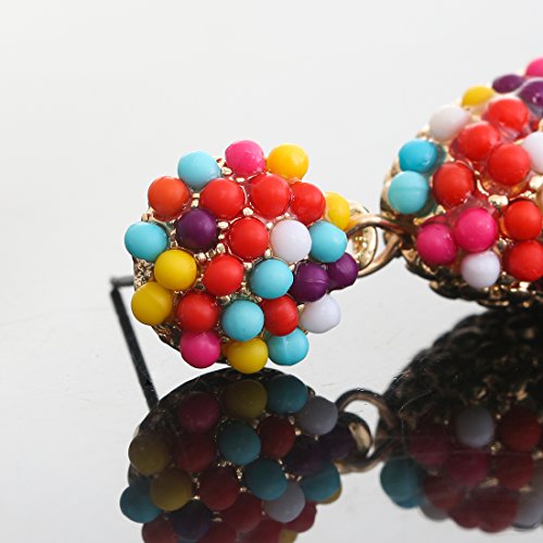 NLCAC Women's Beaded tassel earrings Long Fringe Drop Earrings Dangle 6 Colors - color: confetti