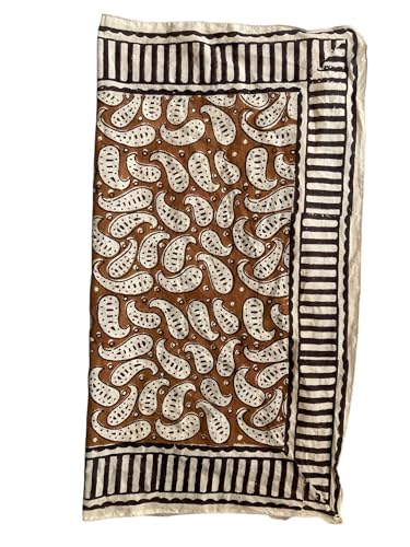 Handblock Printed Cotton Bandana for Men & Women | Paisley Motif | Traditional Indian Print | Soft & Breathable Neck Scarf