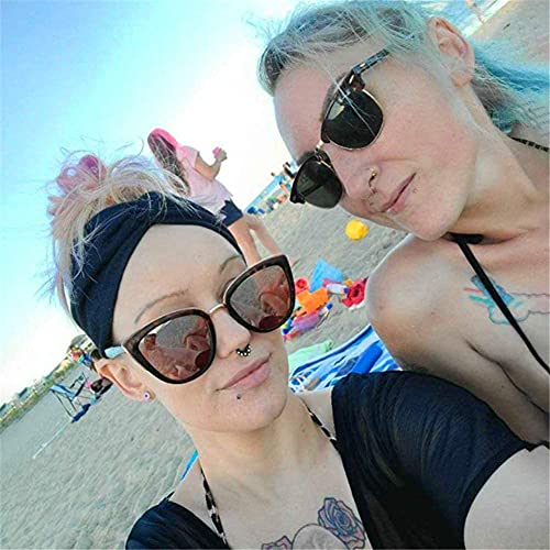 Artilady 6 Pack Wide Boho Headbands for Women - Soft Yoga Elastic Hair Bands for Girls Workout Running Sport Headwrap Non-slip Breathable (Solid) - color: 6pcs Solid