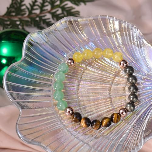 Strong Healing Crystal Bracelet 8MM Genuine Stone Bracelet Lucky Beaded Bracelet Chakra Bracelet 6.5 inch Positive Energy Inspirational Gifts for Women Mom - style: Attract Abundance