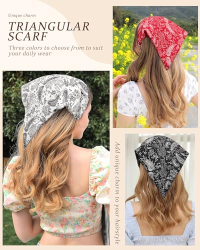 HAIMEIKANG Floral Bandana Headbands for Women Boho Hair Bandanas Scarf Triangle Kerchief Hair Bands Vintage Head Scarf(Cashew flowers 2) - color: Cashew flowers 2