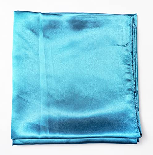 vabovin Satin Head Scarf for Women Solid Color, 35×35 in | Silk Feel Neckerchief, Hair Scarf, Fashion Bandana, Headscarf, Headband, Hair Wrap Sleeping, Daily Fashion Styling - color: 221 Blue