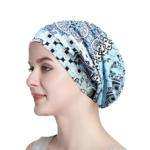Alnorm Slouchy Striped Beanie Hat Comfortable Headwrap Cap - color: Grilles