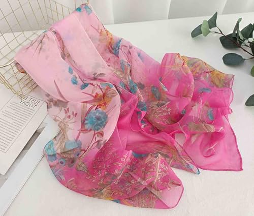 Xyueanlo Fashion Scarves for Women Lightweight Elegant Scarf Sunscreen Wraps Shawls - color: Rose Red