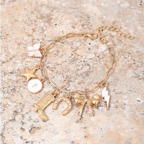 Long tiantian Western Turquoise Beaded Bracelet Set for Women Stackable Cowgirl Bracelets Boho Concho Jewelry Country Concert Rodeo Outfit Accessories Gifts - color: D5:Turquoise Bracelet