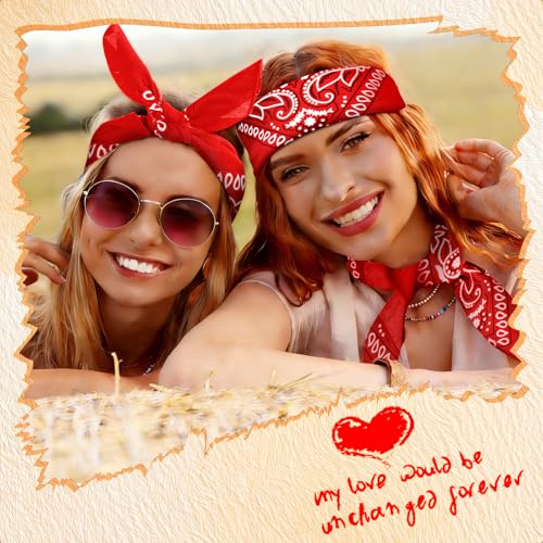 50 Pcs Bandanas Bulk Large Bandana Headband Paisley Cowboy Bandana Scarf Handkerchief for Women Men - color: Red