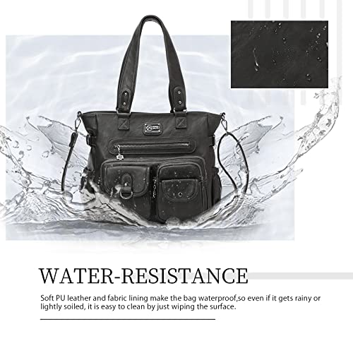 KL928 Large Purses for Women Shoulder Bag Tote Handbags Stylish Vegan Leather Hobo Bags Ladies, A-Black-4 | Large - color: 01-charcoal Gray