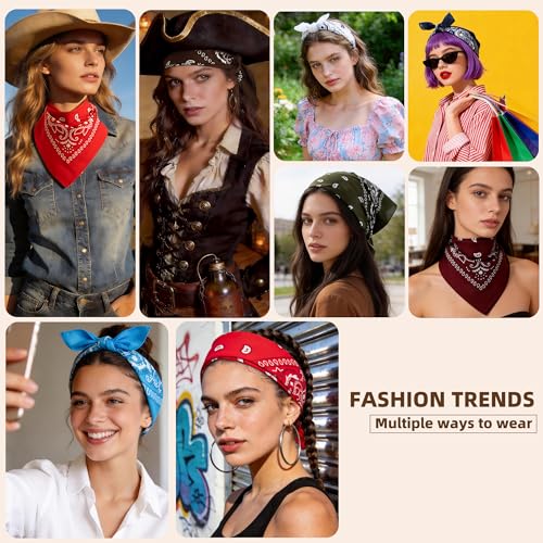 Raylarnia 8 PCS 100% Cotton Bandanas, 22 Inchs Multi-Purpose Bandana Scarfs Headbands for Men and Women - color: 8-gray