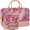 ITIEZY Weekender Overnight Bag for Women - Large Travel Duffel Bag with Shoe Compartment, Gym Duffel Bag Hospital Bag Carry On Tote Bags for Airplanes with Crossbody Bag Toiletry Bag 3Pcs Set - color: 8a-Pink