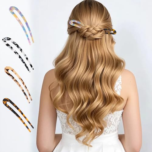10Pcs Hair Sticks, Acetate Vintage Hair Chopsticks for Women, 6 PCS Hair Chopsticks and 4 PCS U Shaped Hair Forks