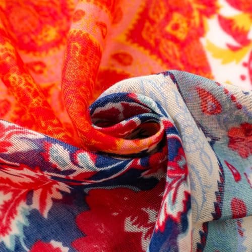 WaJuemy Travel Boho Scarf for Women Casual Lightweight Pashmina Scarves Fashion Multicolor Shawl Wraps with Fringed Beads - color: 01a Classic Boho