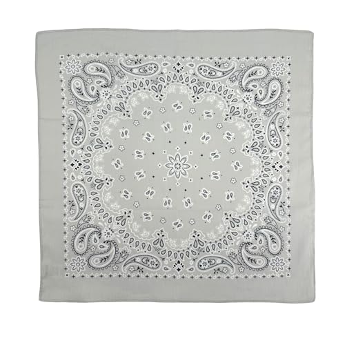 Bandanas Gift Set 12 Pack Soft Thin Handfeel Cotton Bandanna Scarf for men - color: Grey