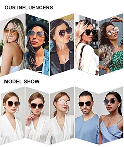 SOJOS Trendy Square Oversized Sunglasses Womens Mens UV400 Big Large Designer Shades SJ1082 - color: Yellow Gold/Clear