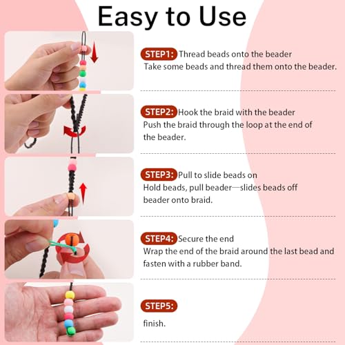160Pcs 10mm Small Silicone Beads for Hair Braids, Soft Jellyish Pony Hair Beads with 5mm Hole + 50 Rubber Bands and 1 Beader for Braiding, DIY Bracelets Necklaces Crafts (Blue) - color: Blue Mix-160Pcs