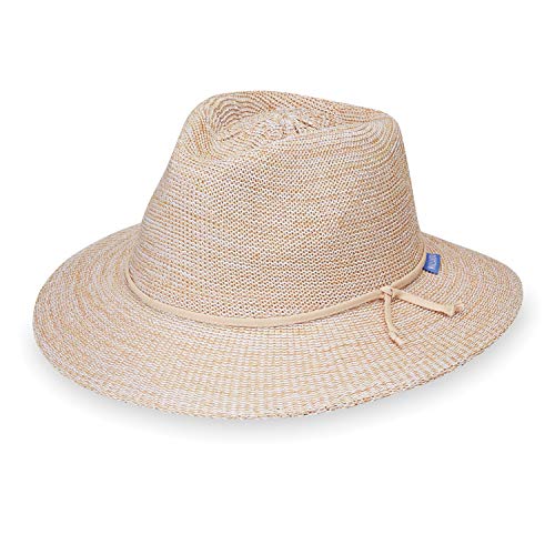 Wallaroo Hat Company Women's Victoria Fedora – UPF 50+ UV Protection, Wide Brim, Packable & Adjustable Sun Hat - color: Mixed Beige, size: Medium
