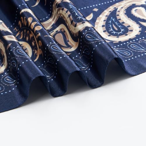QIUTIMIY 35"x35" Like Silk Head Scarf for Women Satin Feel Large Square Scarf for Hair Wrapping and Sleeping Fashion Bandana - color: (90cm)square Scarf 2