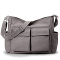 KALIDI Canvas Tote Bag Large Hobo Crossbody Shoulder Handbag Zipper Messenger Bag for Women or Men Casual College Work - color: Upgraded Grey