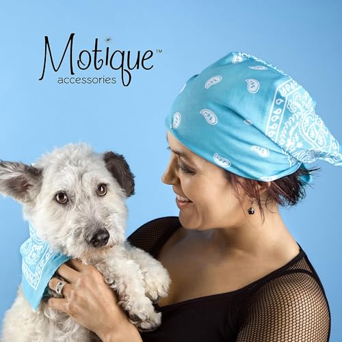 Motique Accessories 22 Inch Cotton Paisley Bandana - color: Coral
