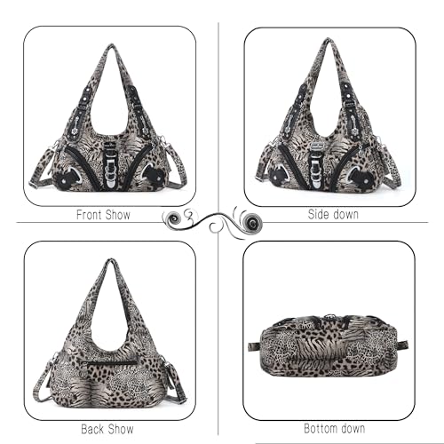 Angelkiss Hobo Purses and handbags for Women Satchel Handbag Women Purses Large Daily Shoulder Bags | Purses - color: Brown\black-leopard