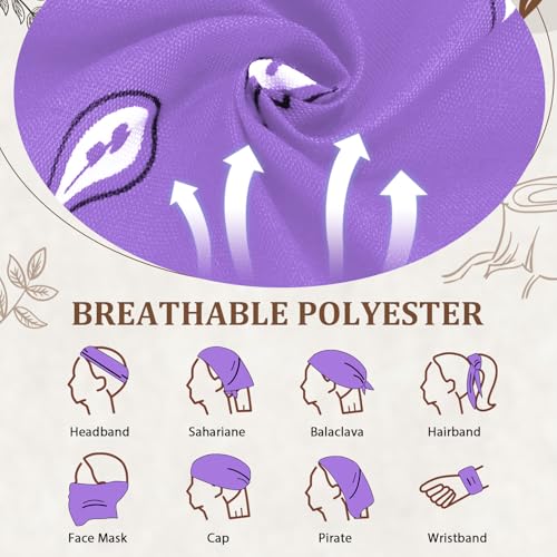 12 Pack Bandanas Unisex Paisley Cowboy Bandanas Bulk Multi Purpose Headband Scarf for Men Women Costume - color: Light Purle, style: Classic