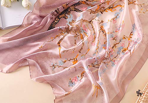 Silk Scarf Mulberry Silk Fashion Scarves Long Lightweight Shawl Wrap … - color: W29