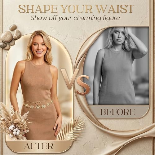 Florideco Waist Chain Belt for Women, Layered Belly Chain, Waterproof Boho Pearl Concho Cuban Body Chain, Adjustable Summer Beach Coachella Fashion Jewelry for Jeans Dresses - style: Gold Plated-Concho Chain