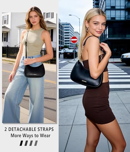 Anti-Theft Shoulder Bag for Women | RFID Crossbody Purse | Lightweight Crescent Hobo Handbag for Travel & Daily Use - color: A-black