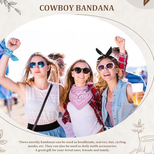 12 Pack Bandanas Unisex Paisley Cowboy Bandanas Bulk Multi Purpose Headband Scarf for Men Women Costume - color: Multicolor, style: Classic