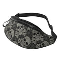 Skull Paisley Halloween Fashion Casual Fanny Pack Waist Bag Men Women Adjustable Belt Waist Bag For Travel Hiking Cycling Running Festival Carnival - color: Black11