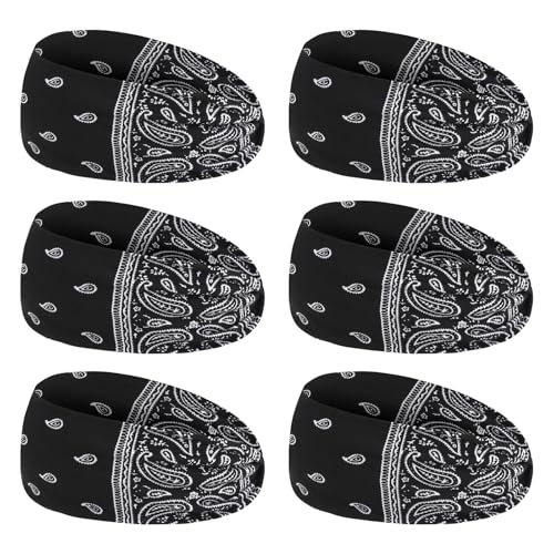 YARIEW 6Pcs Headbands Paisley Bandanas Head Bands Sweat Band Hair Wrap Headwrap Fashion Boho Wide Thick Workout Yoga Elastic Headbands Mens Cooling Running Sports Headband Sweatbands for Women and Men - color: Multi-colored-6
