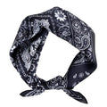 Women's Small 21 inch 100% Silk Scarf Bandana for Head Neck Hair | 100% Mulberry Silk Lightweight Designs Gift-Ready Packaging For Hair Fashion 21"x21" Printed - color: 204black
