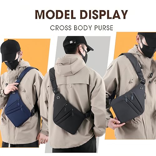 Crossbody Travel Bags for Women, Anti Theft Proof Safe Slim Sling Travel Purses, Personal Flex Shoulder Bag for Men Women - color: Black-new, size: Left Shoulder