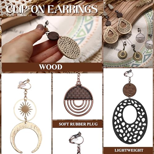 Thunaraz Clip on Dangle Earrings for Women - Bohemian Trendy Clip on Earrings Lightweight Comfortable Earrings Hypoallergenic Drop Clip ons for Non-pierced Ears Women - style: Style A