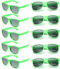 Eyegla Sunglasses Bulk Party Sunglasses Pack 80s Shades Eyewear Set for Men Women 8/10/20/30Pack - color: Green Frame / Grey 10 Pack