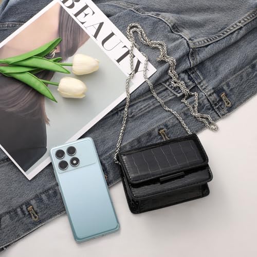 Sightor Silver Mini Crossbody Bag for Women, PU Leather Small Evening Purse, Dressy Clutch Handbag for Nightclub Parties - color: Black