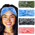 Urieo Boho Bandanas Headband Knotted Hair Bands Paisley Head Turban Sport Yoga for Women (Pack of 4) (C)