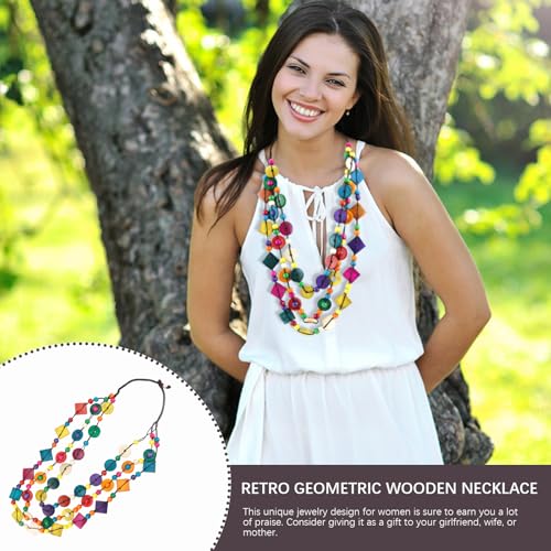 3- Layered Statement Necklace Womens Bohemia Choker Necklaces - color: Colourful
