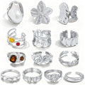 CHICUTIE Gold Knuckle Rings Set For Women Stackable Joint Finger Midi Rings Dainty Cubic Crystal Zirconia Hollow Twist Cute Pack Jewelry Gift - style: 13PCS SILVER